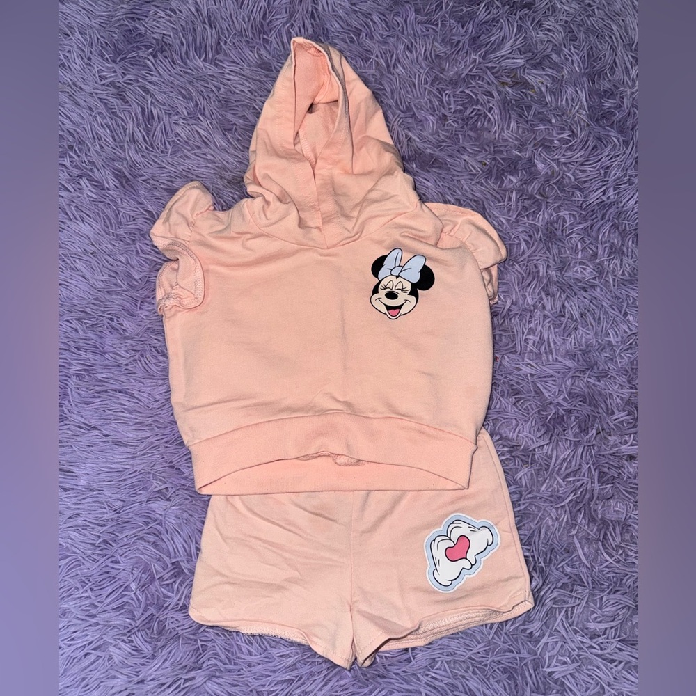 Disney Peach Kids Matching Set with Minnie Mouse